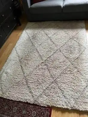 Shag area rug $75, 5’ x 7’, grey-white colour modern + more rugs, View more