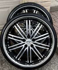 22" STAGGERED 4 X RIMS AND TIRES, MERCEDES S550, BMW750, AUDI A8