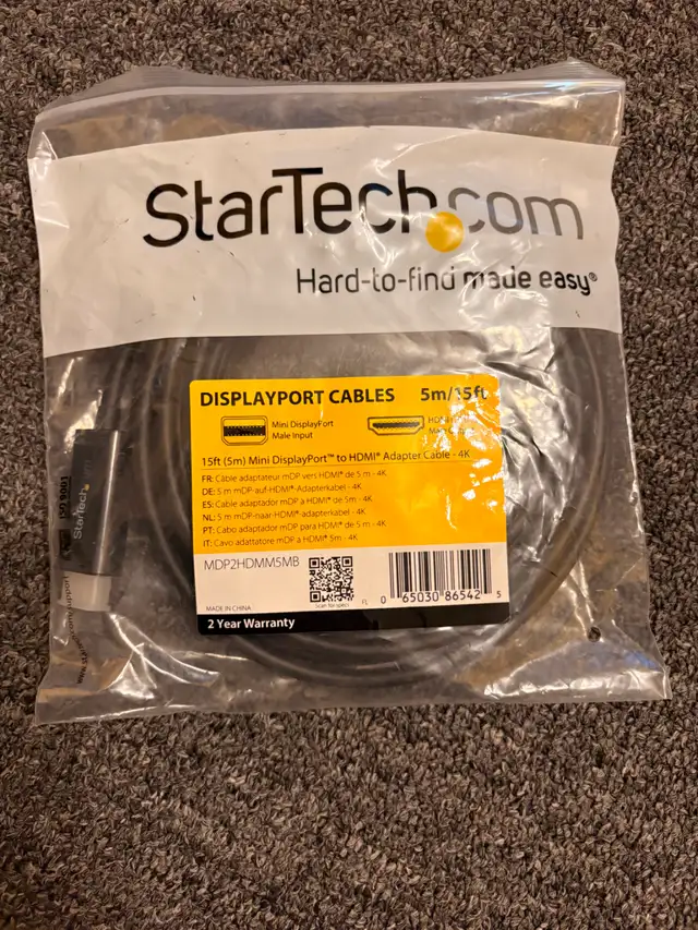 Startech 15ft (5m) Mini DisplayPort to HDMI Adapter Cable - 4K in Cables & Connectors in Ottawa - Image 2