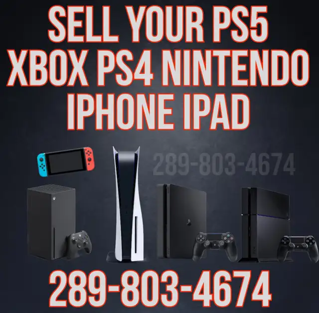 SELL YOUR NEW USED OR BROKEN PS5 XBOX NINTENDO IPHONE LAPTOP
