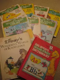 Vintage Sesame Street hardcover books (and a Disney book)