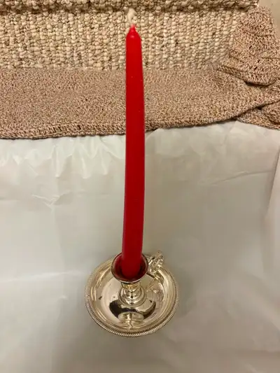 Silver candle holder with handle $10, View more