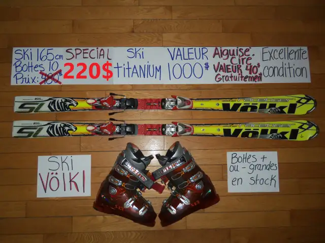 Kit plusieurs ensembles ski alpin twin tip titanium 160 165 cm in Ski in Drummondville - Image 9