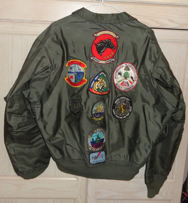 US Navy HM14 The Vanguard Squadron Helo Patched Flight Jacket XL in Arts & Collectibles in Kawartha Lakes - Image 2