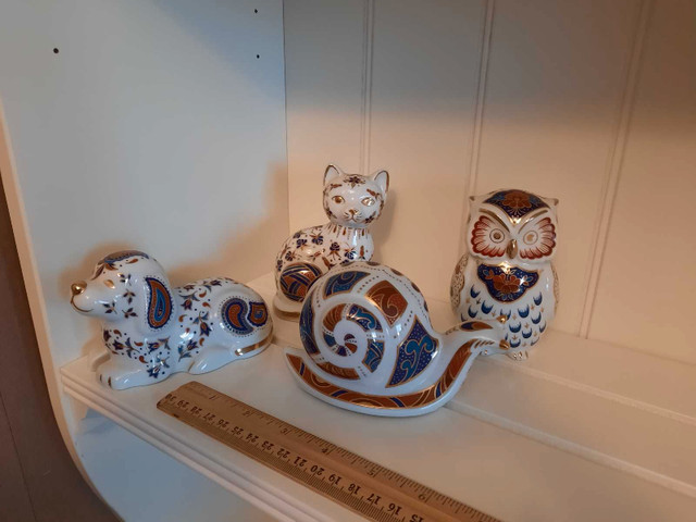 $15 EACH Imari Style Made in Japan Ceramic Snail Owl Dog Cat in Arts & Collectibles in Barrie - Image 2