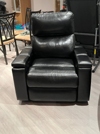 Rocking/power reclining top grain leather chair. 2 available 
