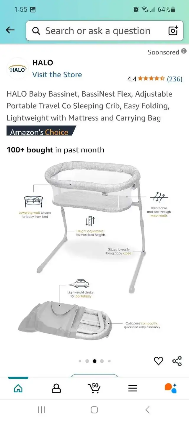 HALO BassiNest Flex sleeping crib brand new in Cribs in London - Image 4