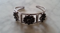 silver bracelet with black onyx