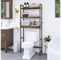 SMIBUY Bathroom Storage Shelf, Bamboo Over-The-Toilet Organizer