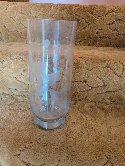 Etched Glass Flower Vase, View more