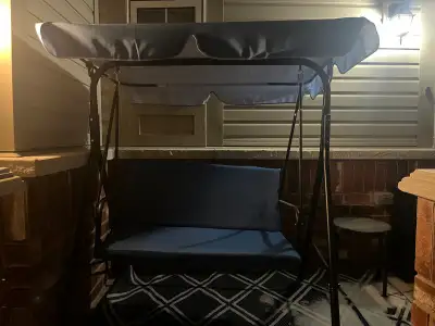 2 seat blue swing set for backyard $70 OR BEST OFFER, View more