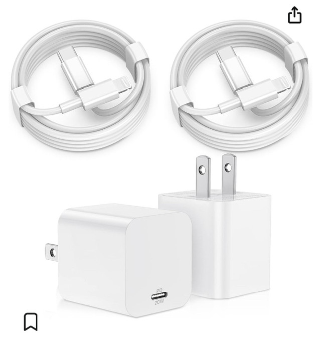 iPhone 14 13 12 Fast Charger,【Apple MFi Certified】 2-Pack 20W Ty in Cell Phones in Winnipeg