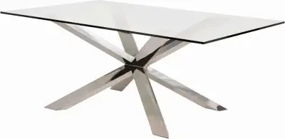 Couture Dining Table (Glass with Silver Base), View more