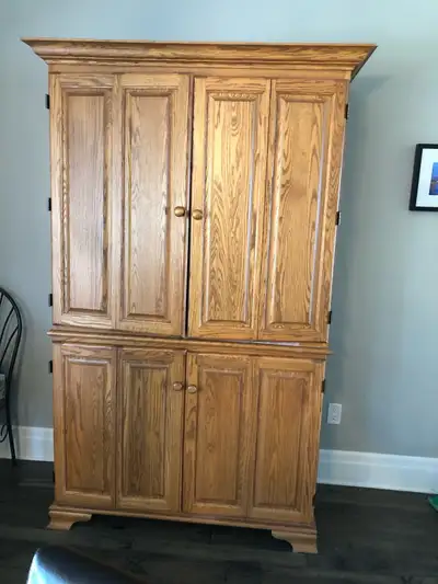 Solid oak wardrobe for bedroom or living area, View more