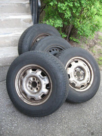 [4] Four 195-75R-14 A/S Tires on Rims & (3) 195-70-14 A/S Tires