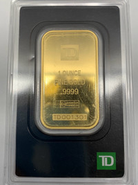 1 oz TD Pure Gold Bar - Lingot Or 24 kt