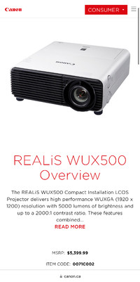 CANON PROJECTOR REALiS LOCS WUX500