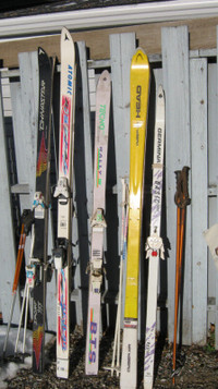 SKIS w/ bindings -exc cond--$99-great value-(alpine/x & country)