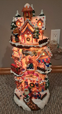 Santa's Ceramic Lighted Tree House 3 Story