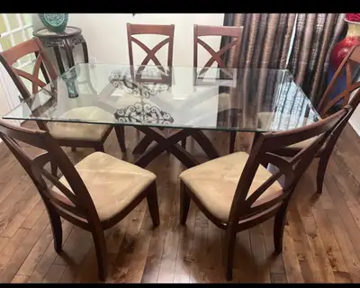 Dinning table with 6 chairs, View more