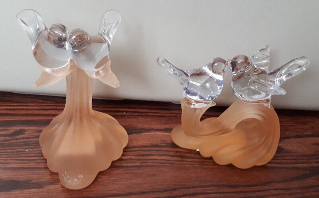 Choice of Glass Love Bird Figurines in Arts & Collectibles in Calgary