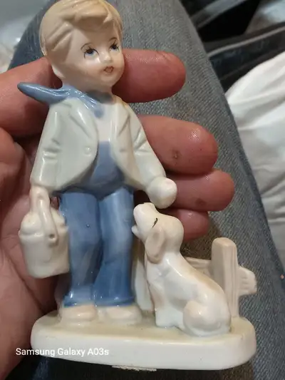 Vintage Porcelain Kowa Style Figurine | Boy With Dog, View more