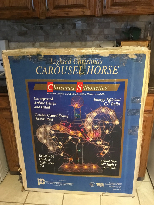 Lighted Christmas Carousel Horse in Arts & Collectibles in Kitchener / Waterloo