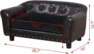 Dog Beds for Small Dogs and Cats, Pet Beds for 20 Inch Long Dogs and Cats, Easy Cleaning PVC Cover P...