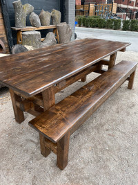 Dining table with matching bench 6ft long $850.00