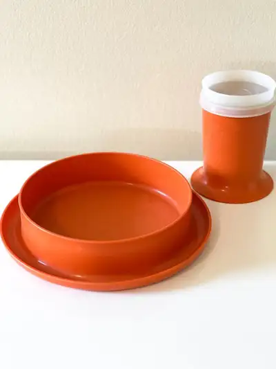 Vintage 1970 Ensemble Gobelet et Assiette pour bébé Tupperware, View more