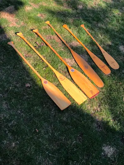 Canoe Paddles 1. Upper Canada Paddle Company, Canoe Paddle -48” - $30 2. Quessy Canoe Paddle - 54” -...