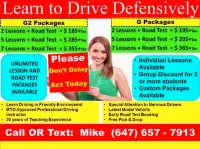 Professional Driving Instructor in GTA for G/G2 driving lessons
