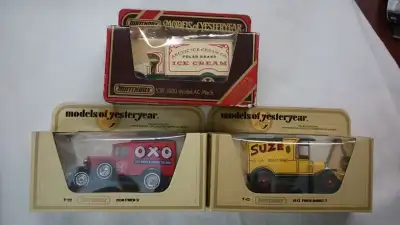 LOT OF 3 MODEL OF YESTERYEAR ALL THE CARS ARE MINT IN BOX Y30 1920 MODEL AC MACK CAR IN MINT BUT BOX...