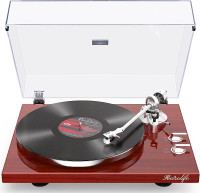 Retrolife Turntables Belt-Drive Record Player with Wireless Outp
