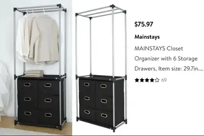 Closet Organizer with 6 Storages, View more