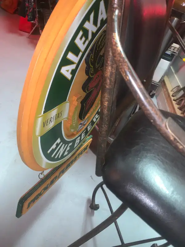 Vintage Alexander Keith DualSided dual hanging bar beer sign in Arts & Collectibles in Calgary - Image 4