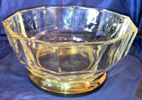 Vtg MCM Crystal Silver Color Footed Base Fruit Center Bowl Italy