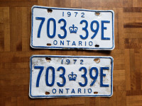 1972 Ontario licence plate metal bureau plaque 72 hot rod car 2w