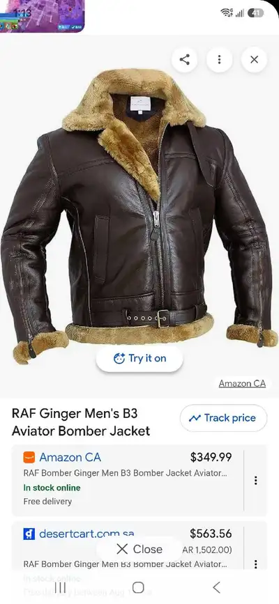 RAF Bomber Ginger Men B3 Bomber Jacket, View more