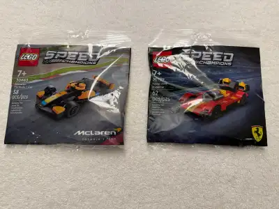 WHAT A GREAT FIND ! This listing is for a LOT OF TWO (2) SUPER COOL Lego Speed Champion polybags – 3...