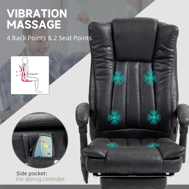 Office Chair，Vibration Massage Chair Micro Fiber Recliner in Chairs & Recliners in Markham / York Region - Image 10