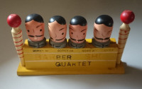 Vintage 1950's Barber Shop Quartet Wooden Bottle Corks & Opener