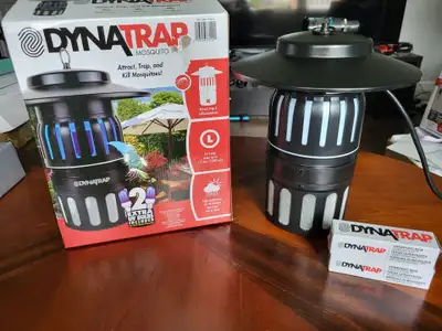 New in box Dyna Trap mosquito traps for sale. Attract, trap and kill mosquitoes. Weatherproof, large...
