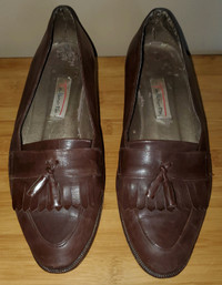 "TALBOT" BROWN LEATHER LOAFERS WITH TASSLES @ FRONT