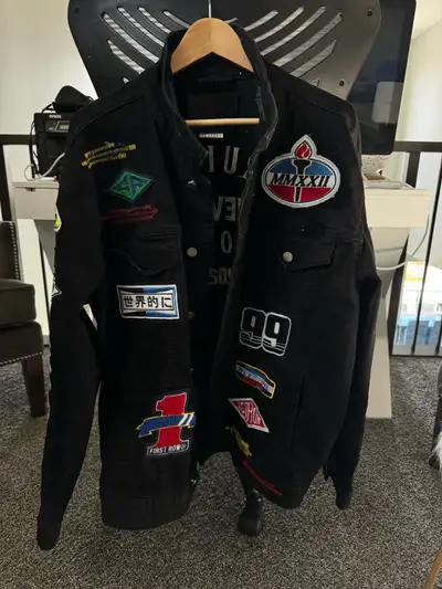 First Row Black Denim Stretch Jacket, View more