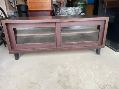 Modern TV Stand / Media Console with glass sliding doors , View more