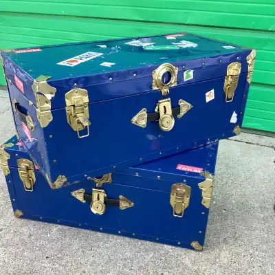 Steamer Trunks - 2 blue medium sized, View more