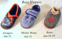 Home slippers: boys 3pr: 2-12, 1@3T-5T, soft, safe, warm, clean