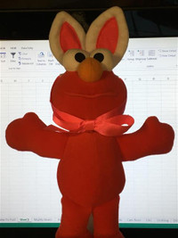 Sesame Street Plush Elmo with Bunny ears 9"
