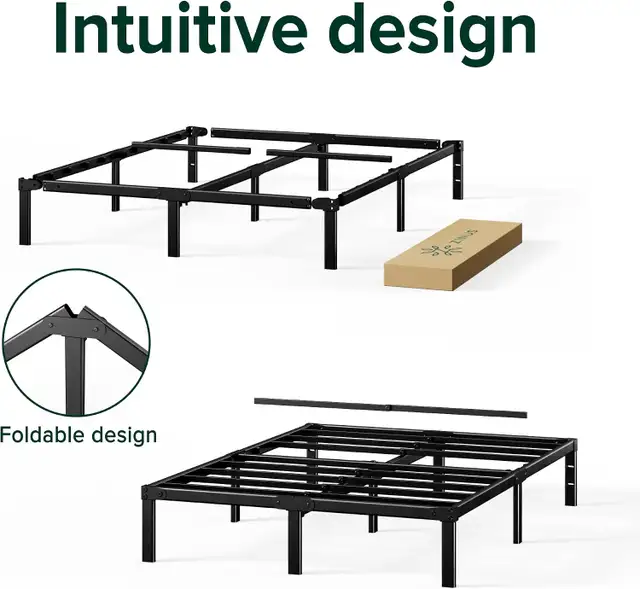 ZINUS Yelena 14 Inch Metal Platform Bed Frame in Beds & Mattresses in City of Toronto - Image 8